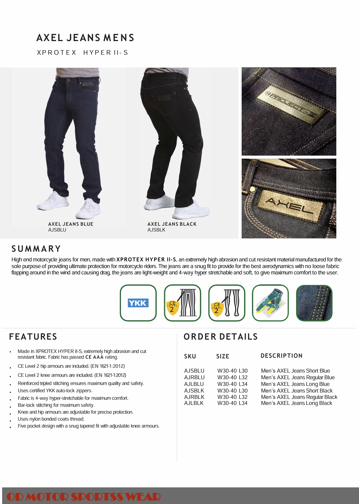 Axel Performance Moto Jeans